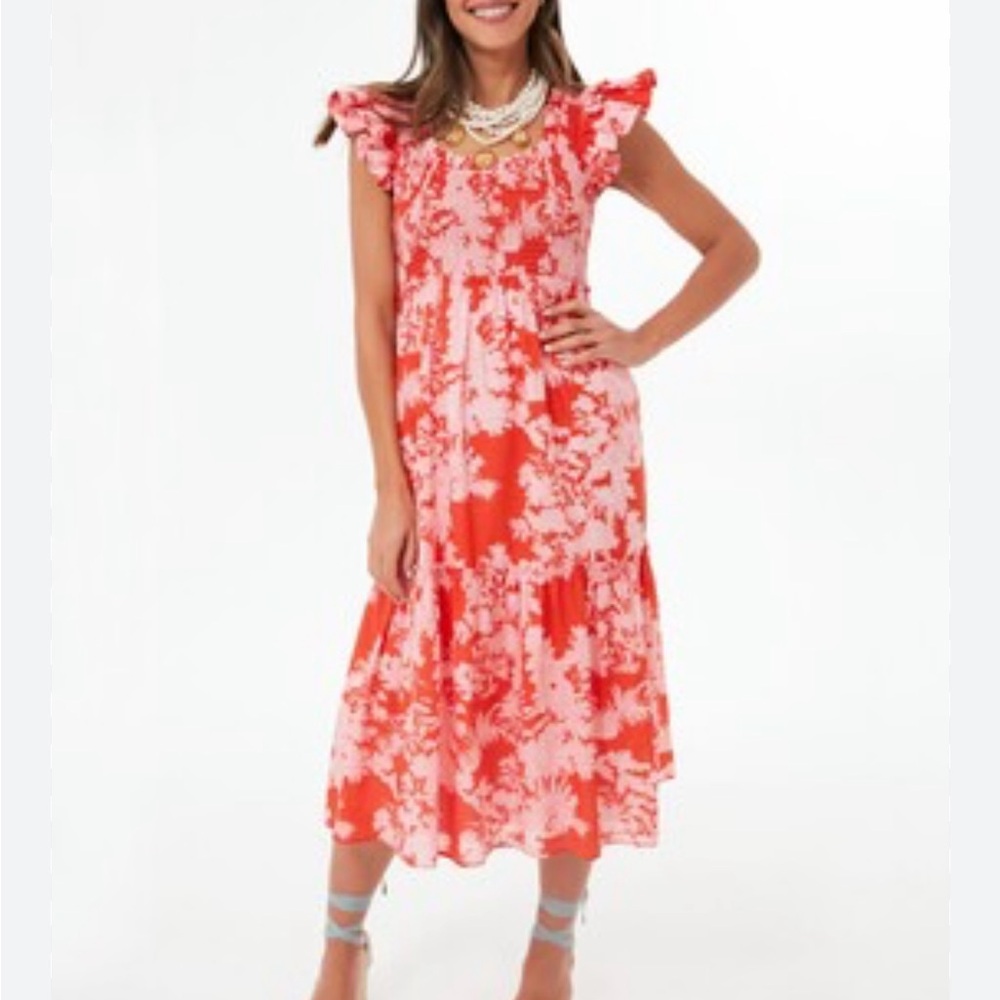 Tuckernuck Orange and White Floral Dress